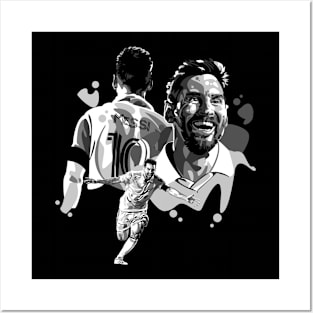 Lionel Messi Pop art Grayscale Posters and Art